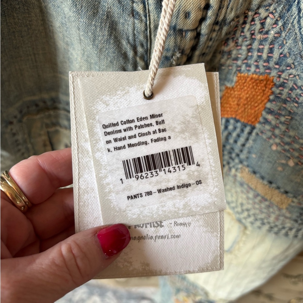 Nwt not washed or worn Magnolia pearl Artistic Patchwork Women Jeans - Picture 4 of 8